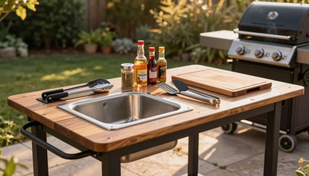 Adding functional hardware to a braai table Adding functional hardware to a braai table